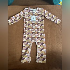 Kate Quinn maroon clouds long sleeve romper/union suit